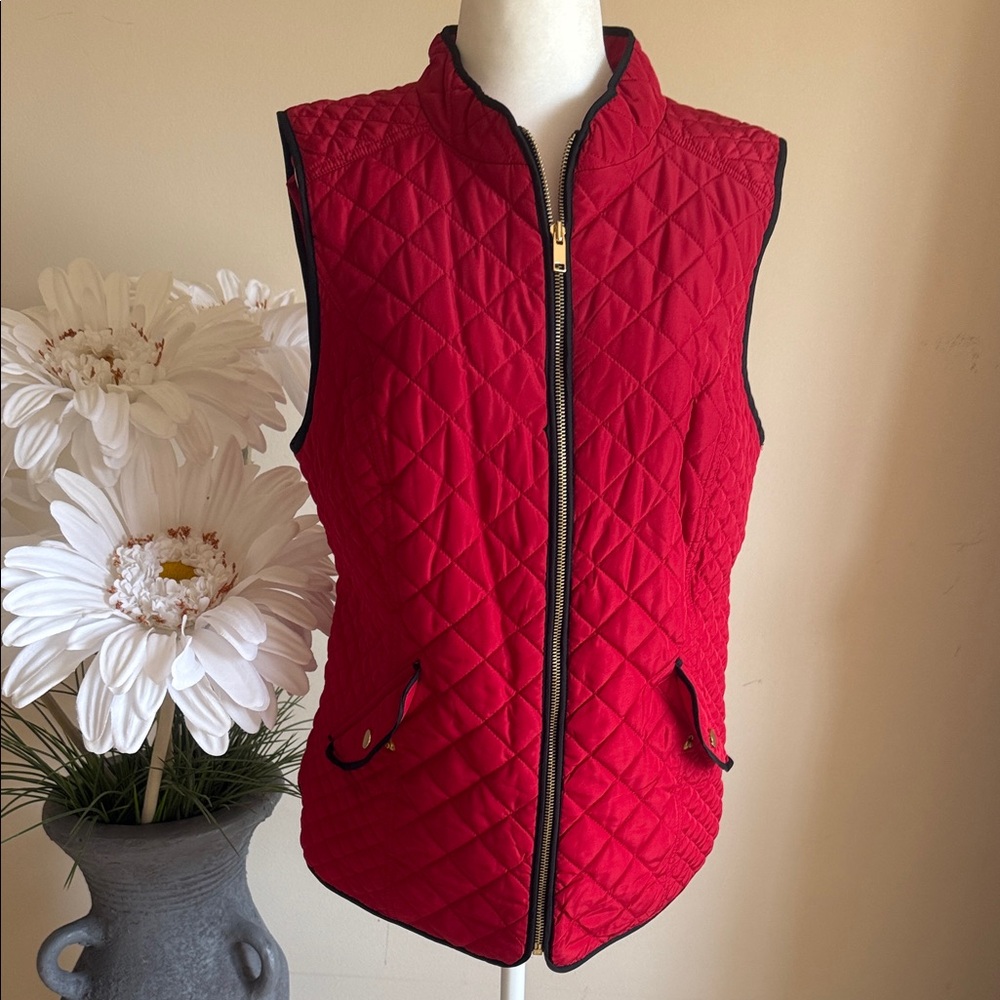 Charter Club Quilted Red Vest